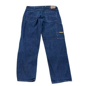 PRSN Blu Prison Blues USA Double Knee Jeans Carpenter Suspender Buttons 40x32